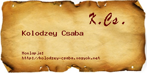 Kolodzey Csaba névjegykártya