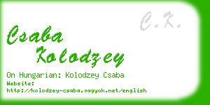 csaba kolodzey business card